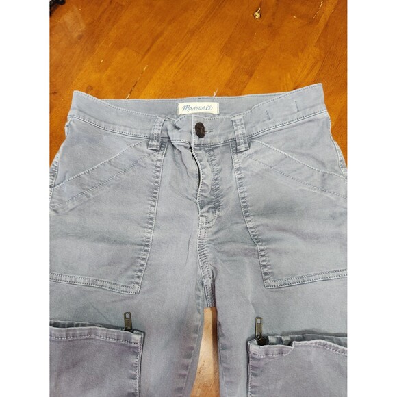 Madewell Gray Mid Rise Fatigues Ankle Zip Skinny Pants Sz 27 - Picture 2 of 8
